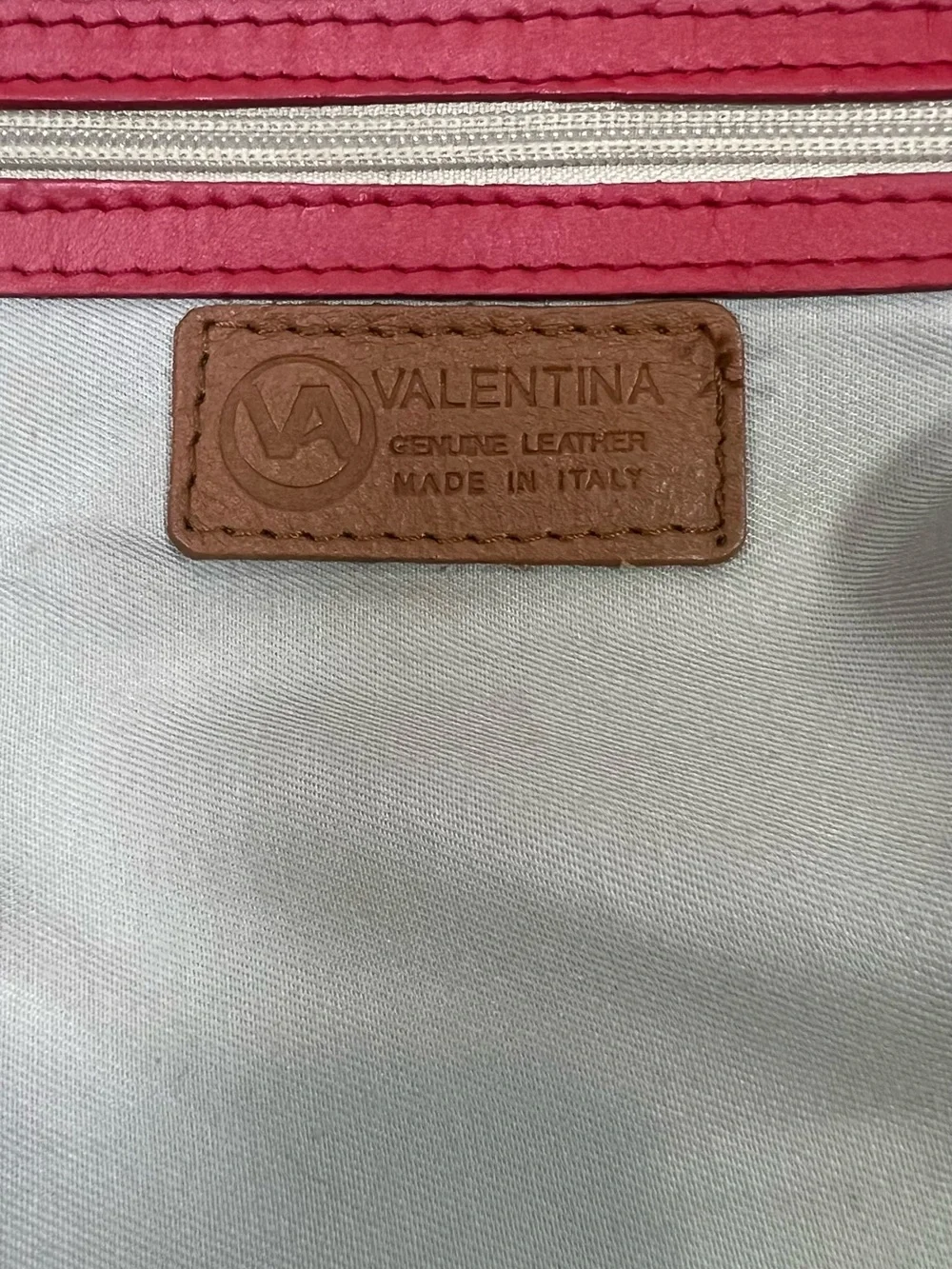 Vintage Valentina Italian Leather Convertible Backpack Bucket Bag Red/Tan